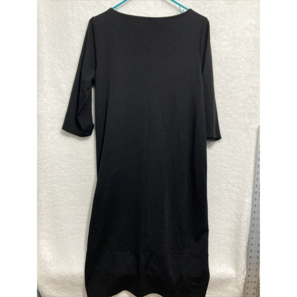 Eileen Fisher Black Dress 3/4 Sleeve Tencel lyocell Size Small Womens capsule - Picture 8 of 8
